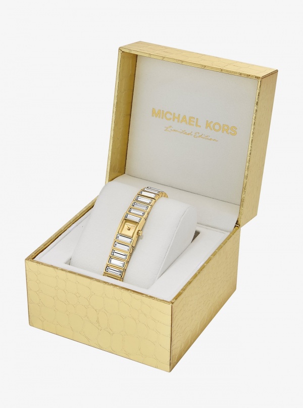 Michael Kors Limited-Edition Mini Darrington Pavé Bezel Gold-Tone Watch