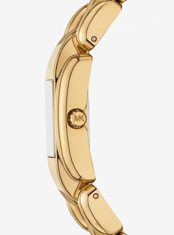 Michael Kors Mini Hally Pavé Gold-Tone Watch