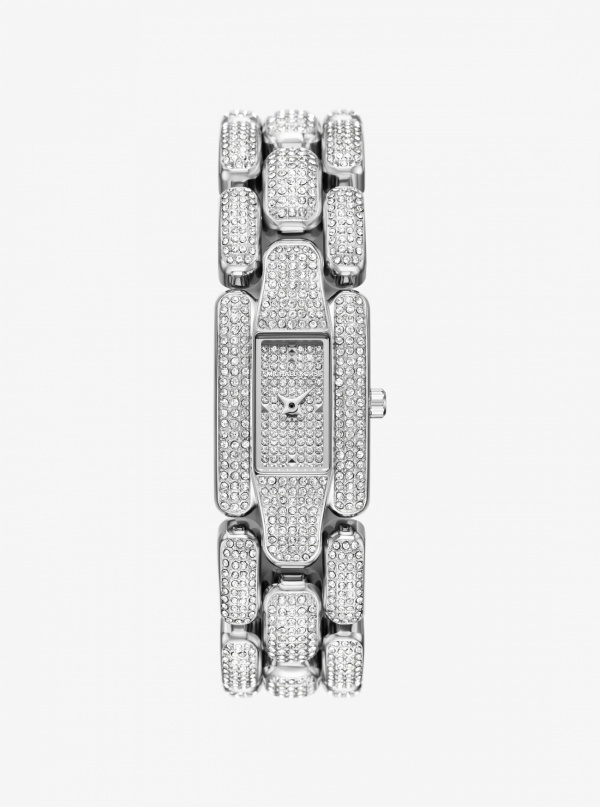 Michael Kors Mini Hally Pavé Silver-Tone Watch
