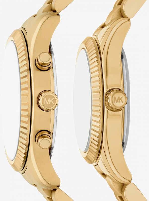 Michael Kors Lexington His and Hers Gold-Tone Watch Set