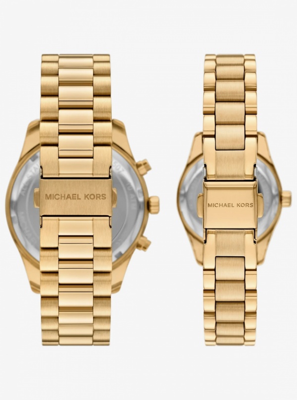 Michael Kors Lexington His and Hers Gold-Tone Watch Set