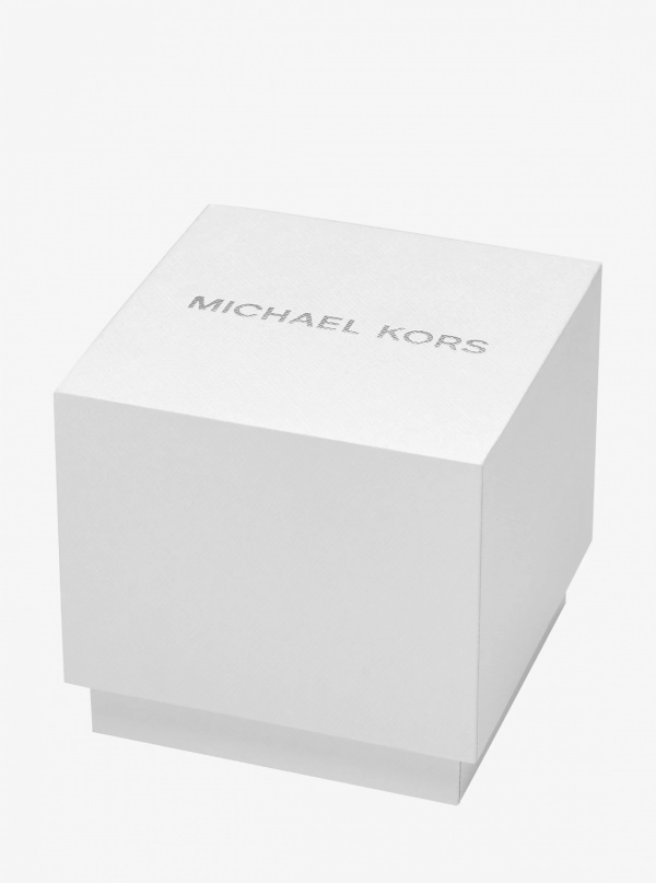 Michael Kors Essex Silver-Tone and Crocodile Embossed Leather Watch