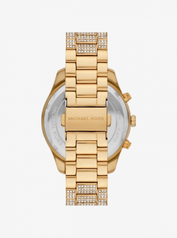 Michael Kors Oversized Lexington Pavé Gold-Tone Watch