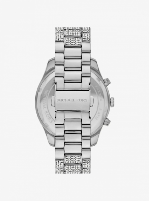 Michael Kors Oversized Lexington Pavé Silver-Tone Watch