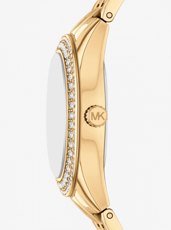 Michael Kors Mini Harlowe Pavé Gold-Tone Watch and Jewelry Set