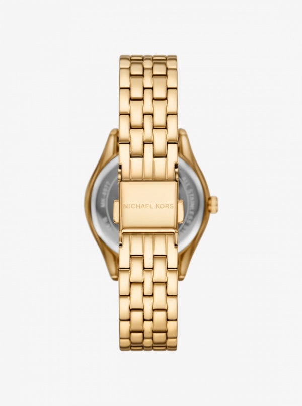 Michael Kors Mini Harlowe Pavé Gold-Tone Watch and Jewelry Set