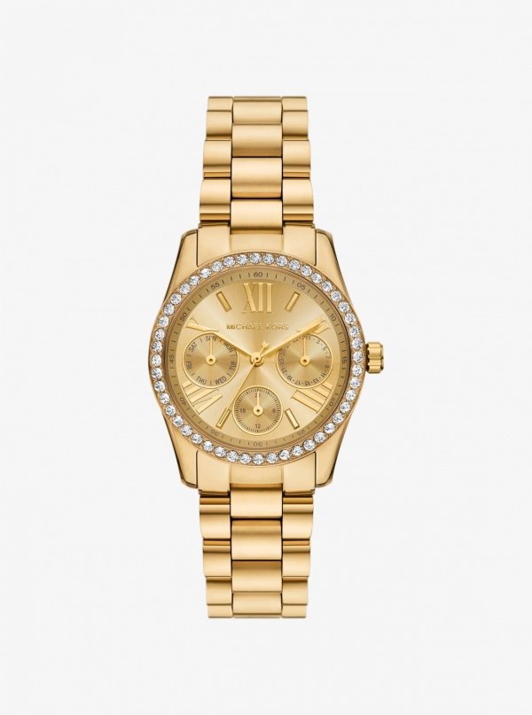 Michael Kors Mini Lexington Pavé Gold-Tone Watch