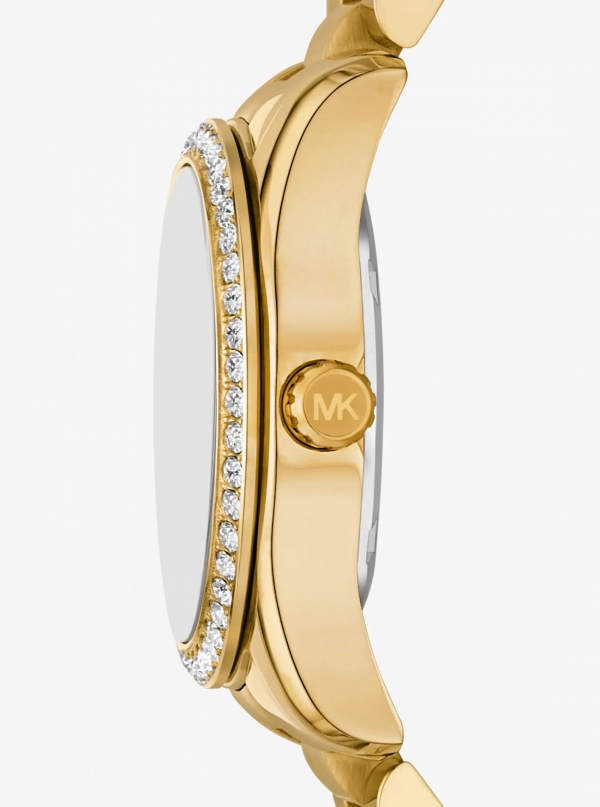 Michael Kors Mini Lexington Pavé Gold-Tone Watch