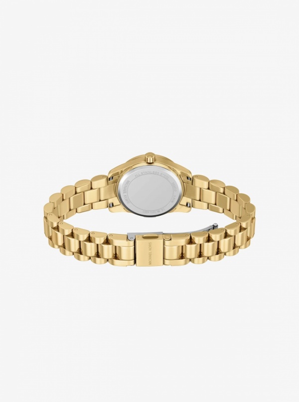 Michael Kors Petite Lexington Pavé Gold Watch and Heart Bracelet Gift Set
