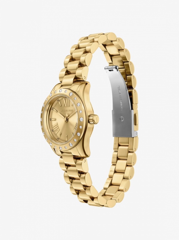 Michael Kors Petite Lexington Pavé Gold Watch and Heart Bracelet Gift Set