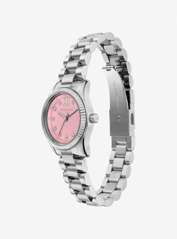 Michael Kors Petite Lexington Pavé Silver-Tone Watch