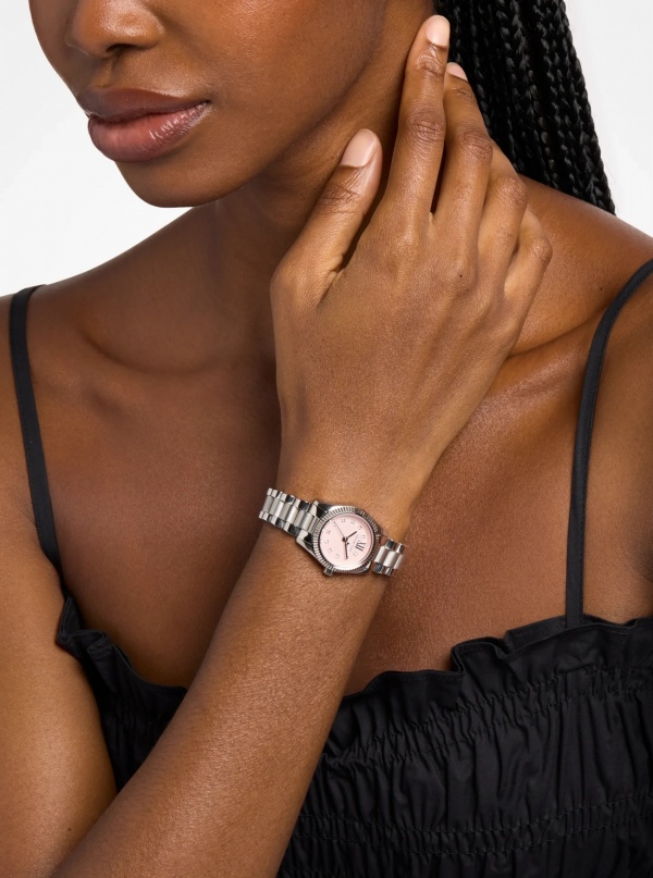 Michael Kors Petite Lexington Pavé Silver-Tone Watch