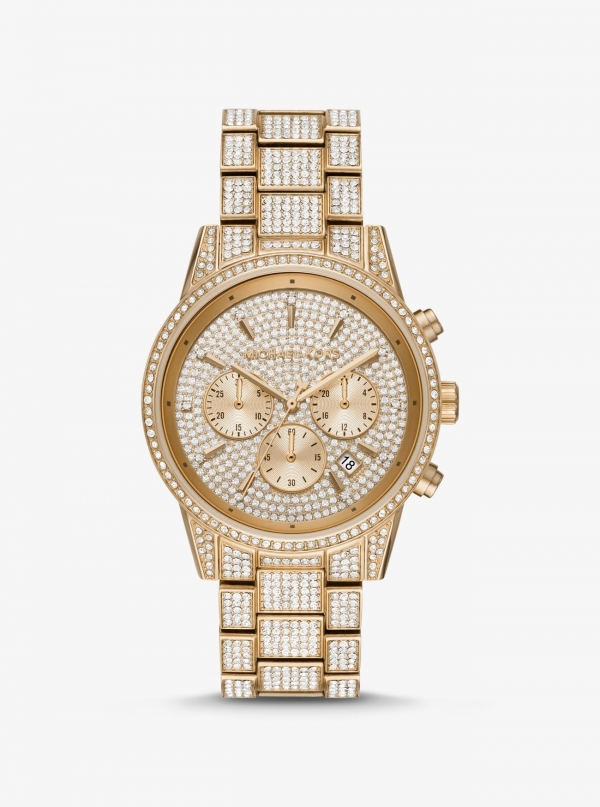 Michael Kors Ritz Pavé Gold-Tone Watch
