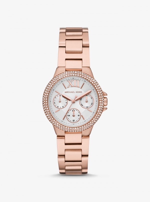 Michael Kors Mini Camille Pavé Rose Gold-Tone Watch