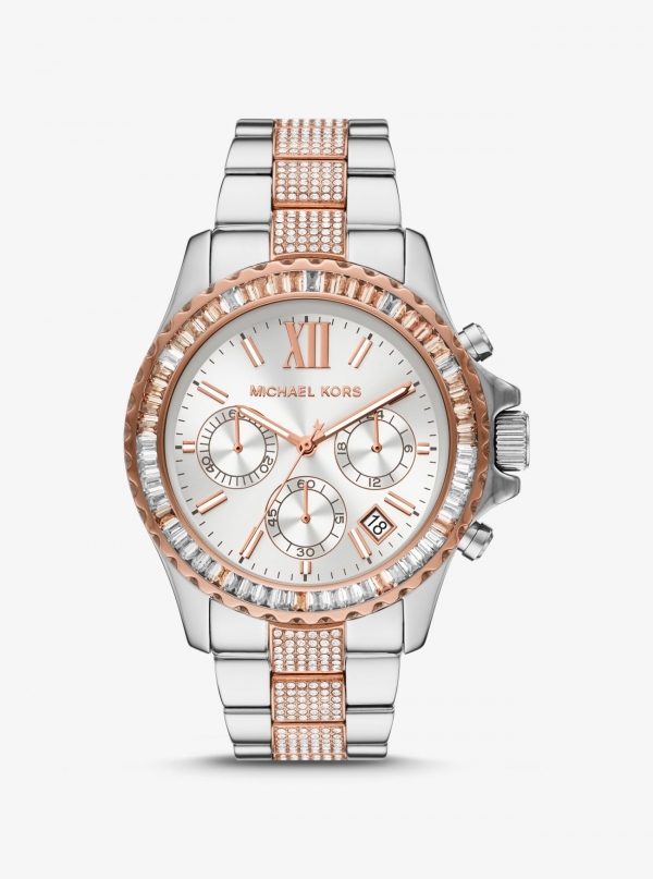 Michael Kors Oversized Everest Pavé Two-Tone Watch