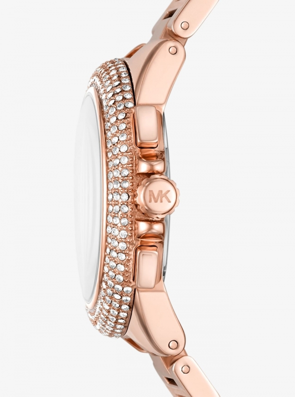 Michael Kors Oversized Camille Pavé Rose Gold-Tone Watch