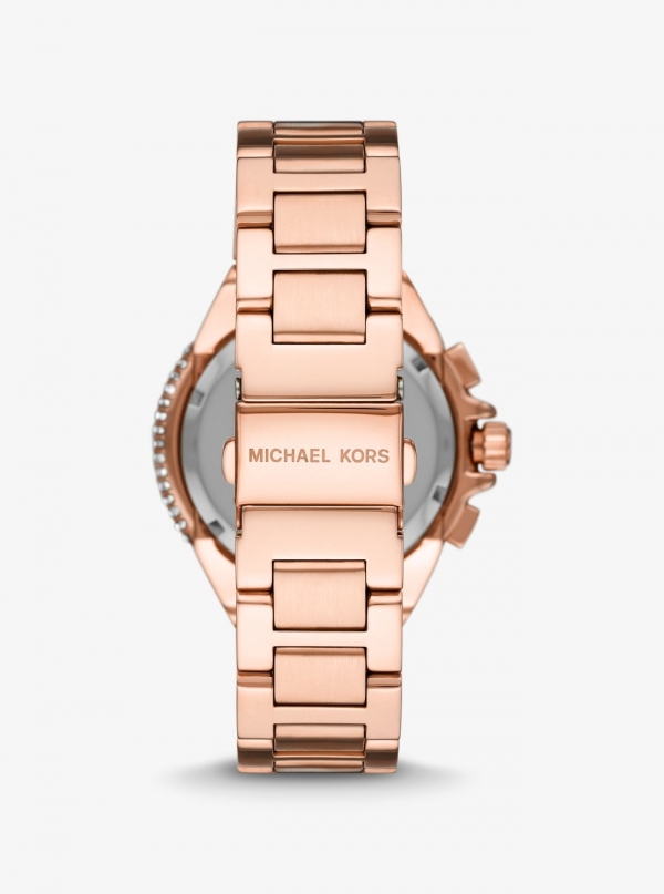 Michael Kors Oversized Camille Pavé Rose Gold-Tone Watch