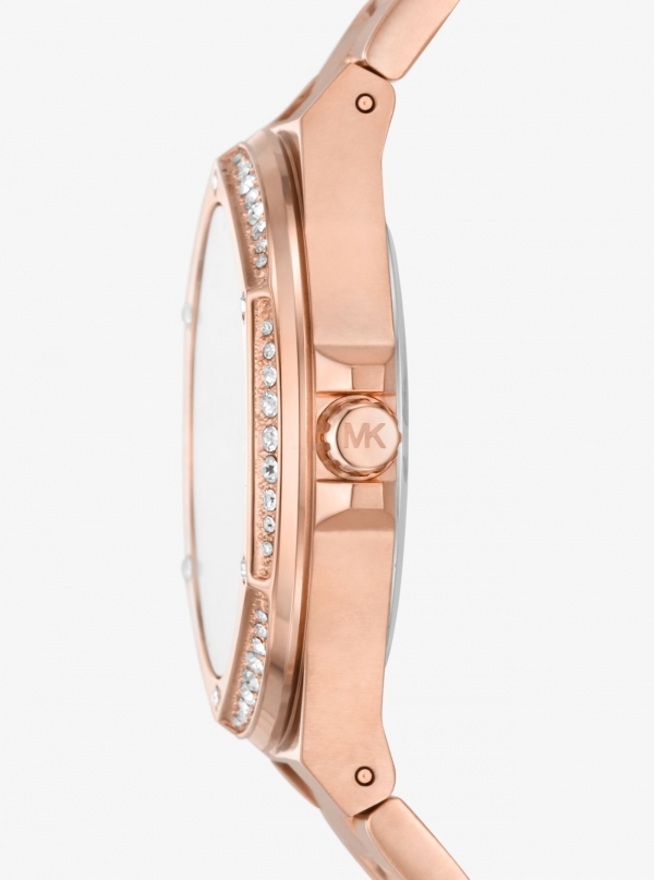 Michael Kors Lennox Pavé Rose Gold-Tone Watch