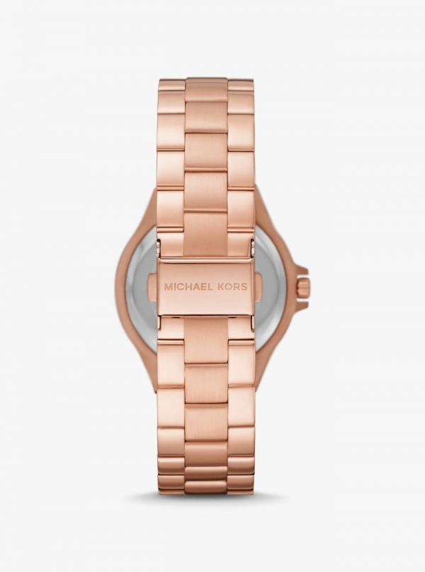 Michael Kors Lennox Pavé Rose Gold-Tone Watch