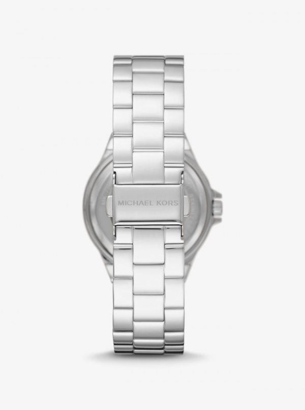 Michael Kors Lennox Pavé Logo Silver-Tone Watch