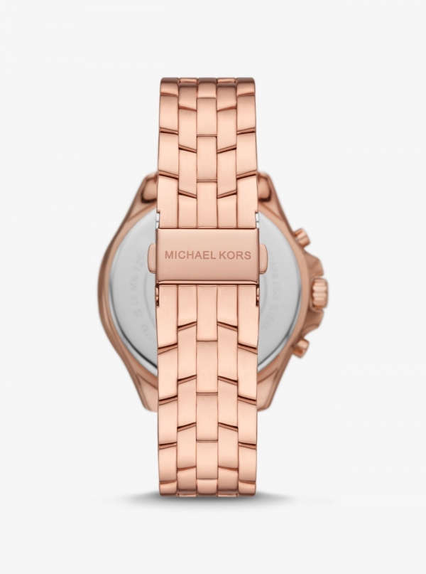 Michael Kors Oversized Pilot Pavé Rose Gold-Tone Watch