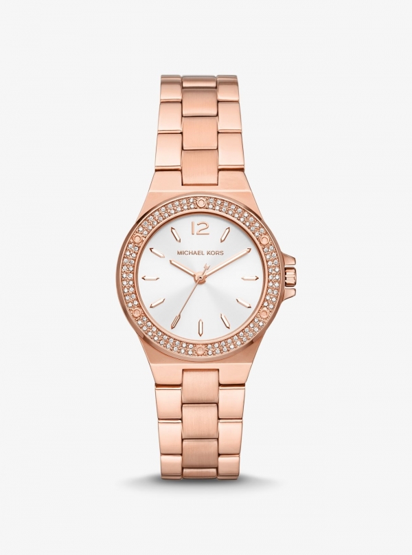 Michael Kors Mini Lennox Pavé Rose Gold-Tone Watch