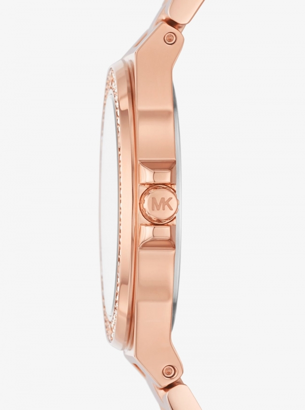 Michael Kors Mini Lennox Pavé Rose Gold-Tone Watch