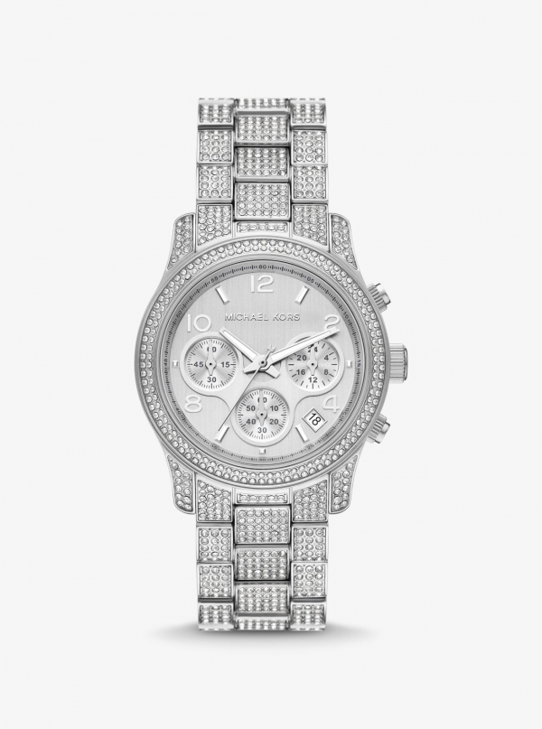 Michael Kors Runway Pavé Silver-Tone Watch