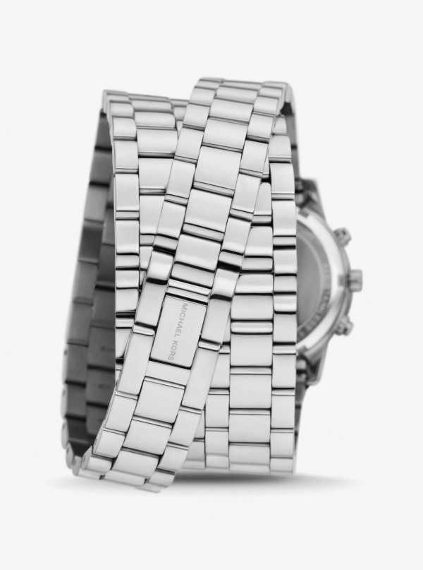Michael Kors Runway Rhodium-Plated Stainless Steel Triple Wrap Watch
