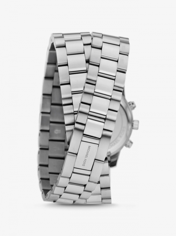 Michael Kors Runway Silver-Tone Wrap Watch