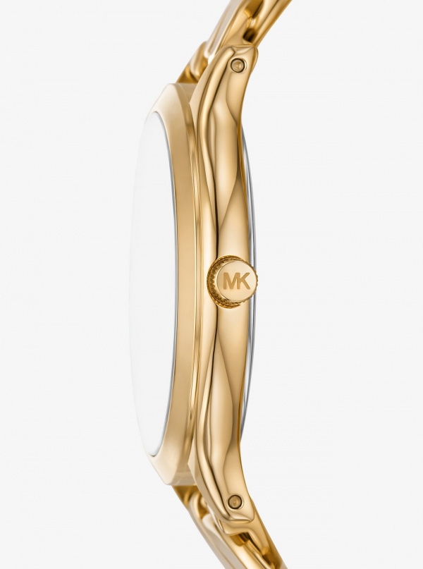 Michael Kors Slim Runway Gold-Tone Curb-Link Watch