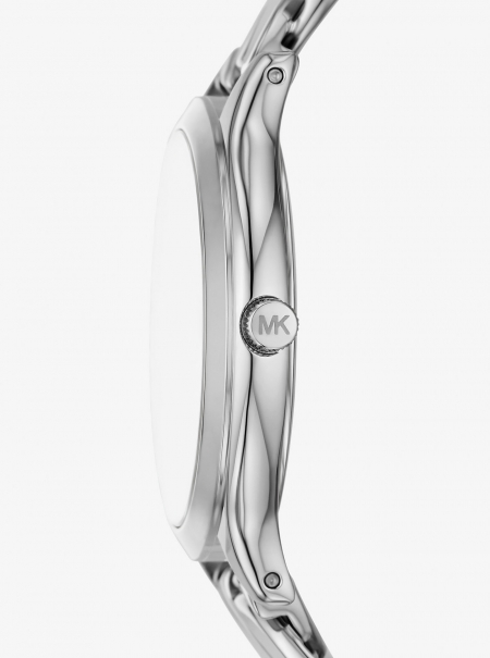 Michael Kors Slim Runway Silver-Tone Curb-Link Watch