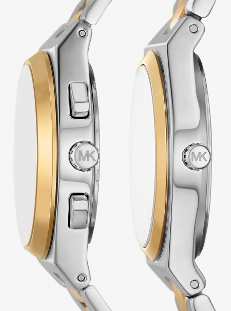 Michael Kors Lennox His and Hers Pavé Two-Tone Watch Set