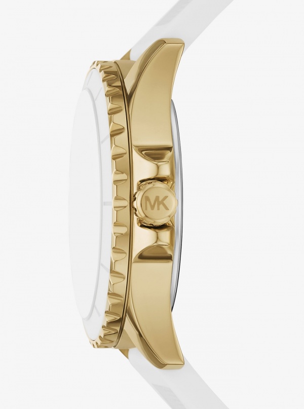 Michael Kors Oversized Everest Gold-Tone and Silicone Watch