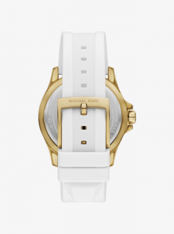 Michael Kors Oversized Everest Gold-Tone and Silicone Watch