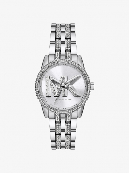 Michael Kors Mini Bryant Pavé Logo Silver-Tone Watch