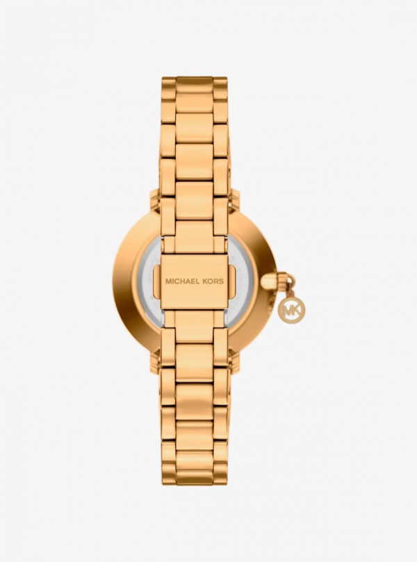 Michael Kors Mini Pyper Pavé Gold-Tone Watch