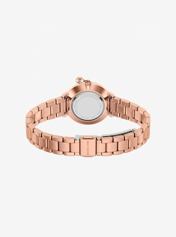 Michael Kors Mini Pyper Pavé Rose Gold-Tone Watch
