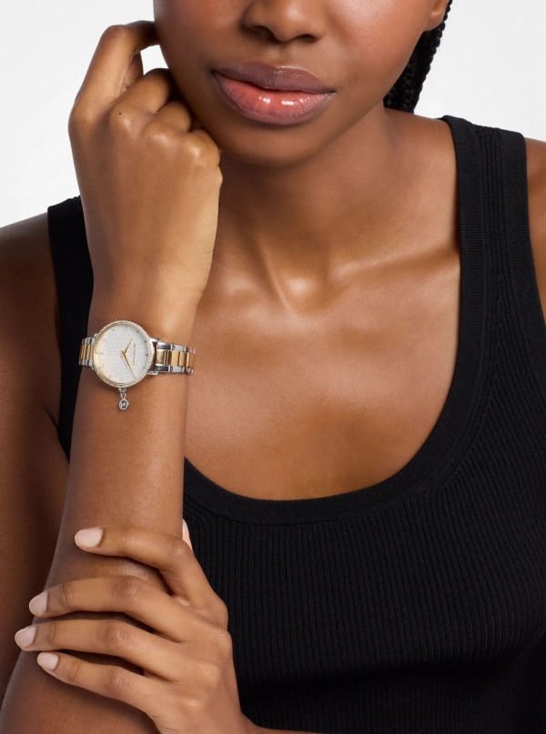 Michael Kors Mini Pyper Pavé Two-Tone Watch