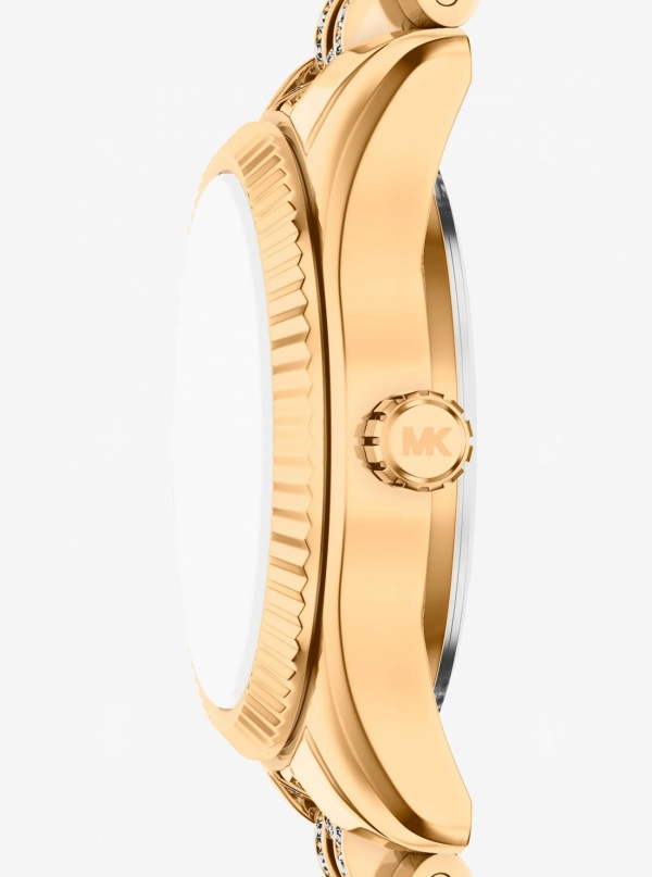 Michael Kors Petite Lexington Pavé Gold-Tone Watch