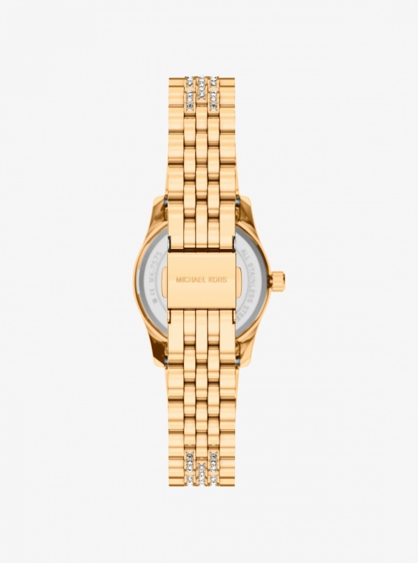 Michael Kors Petite Lexington Pavé Gold-Tone Watch