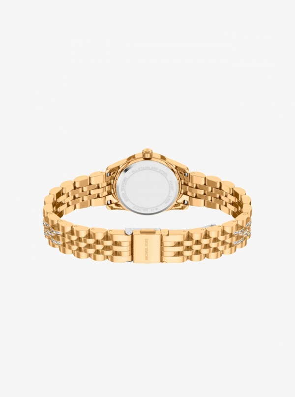 Michael Kors Petite Lexington Pavé Gold-Tone Watch