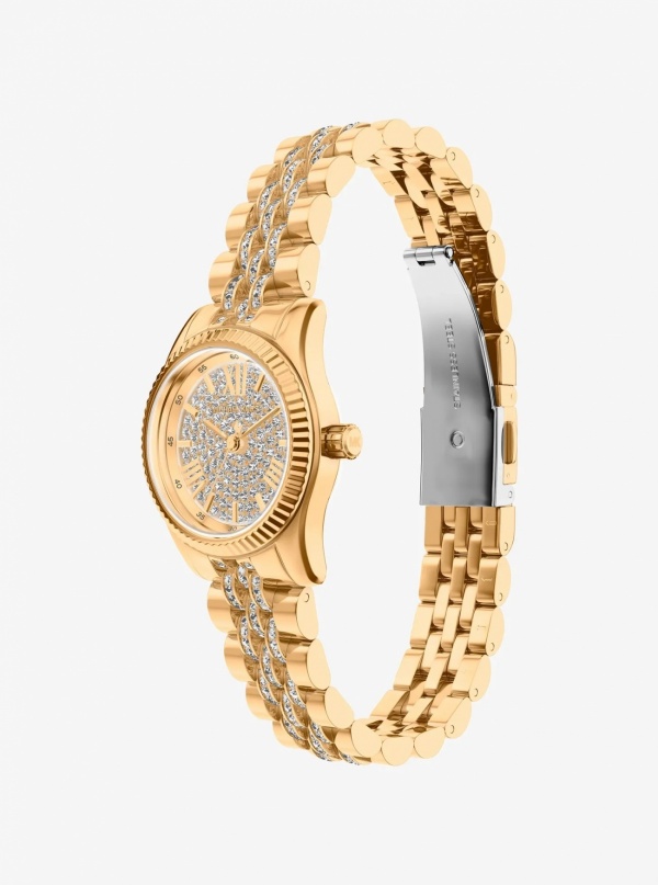 Michael Kors Petite Lexington Pavé Gold-Tone Watch