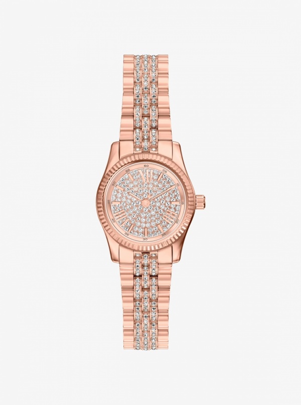 Michael Kors Petite Lexington Pavé Rose Gold-Tone Watch