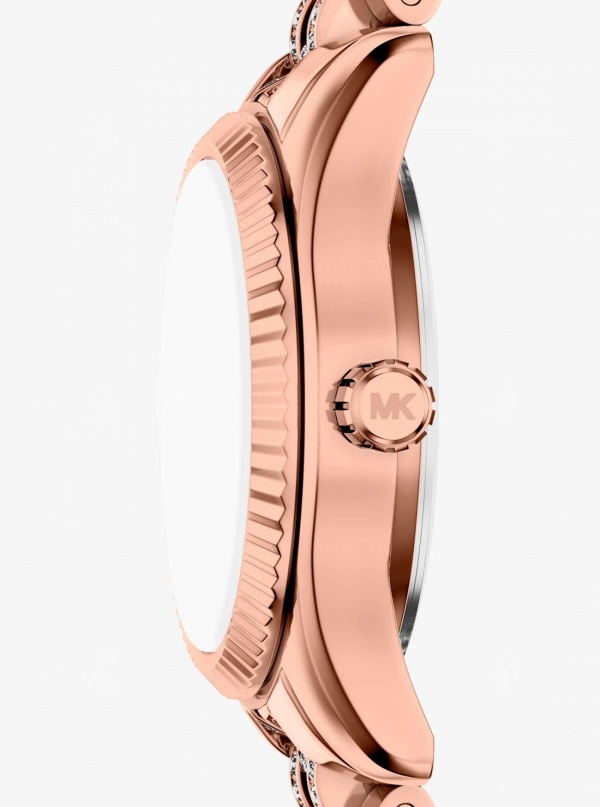 Michael Kors Petite Lexington Pavé Rose Gold-Tone Watch