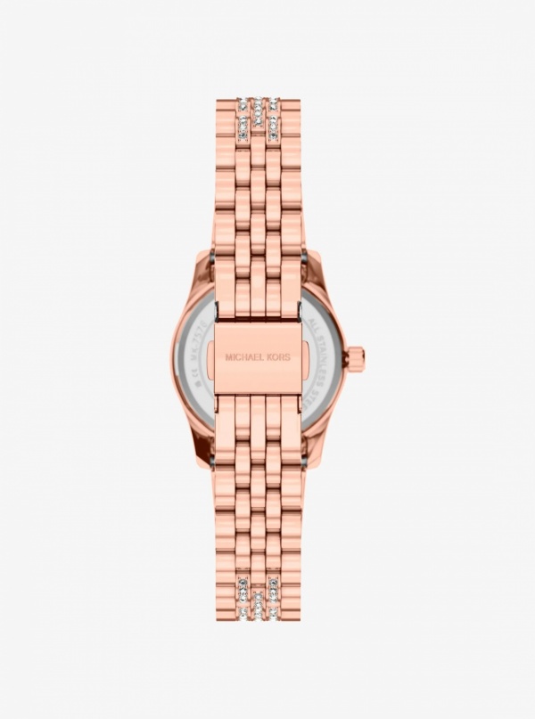 Michael Kors Petite Lexington Pavé Rose Gold-Tone Watch