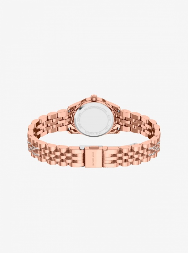 Michael Kors Petite Lexington Pavé Rose Gold-Tone Watch