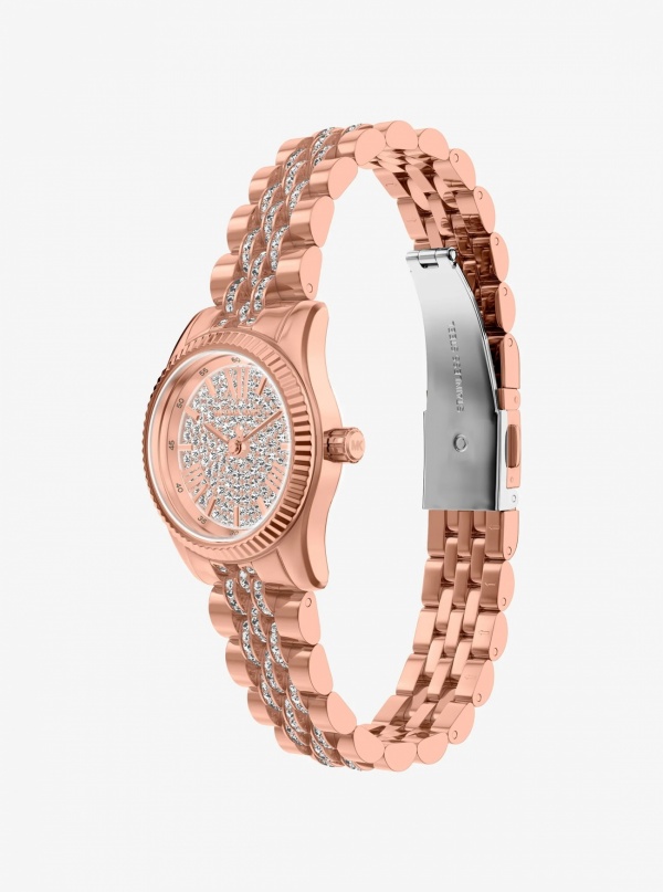 Michael Kors Petite Lexington Pavé Rose Gold-Tone Watch