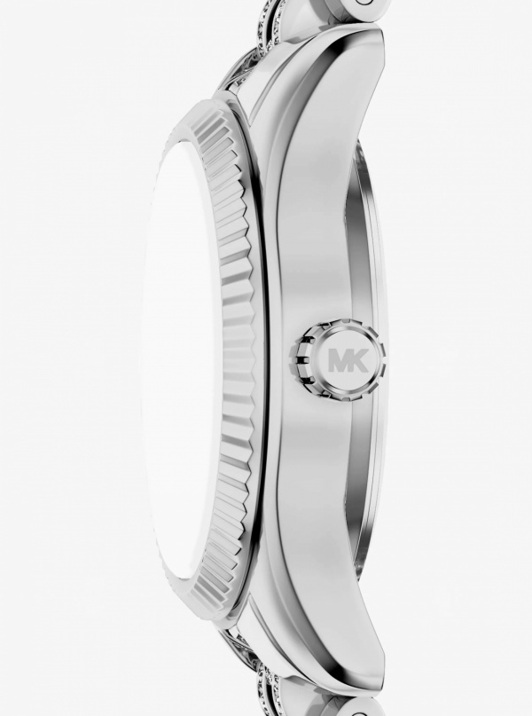 Michael Kors Petite Lexington Pavé Silver-Tone Watch