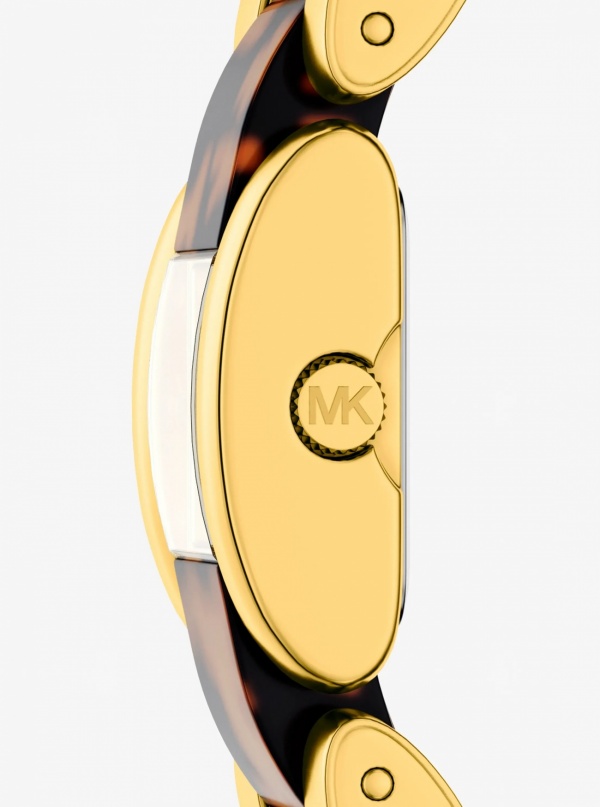 Michael Kors Petite Darrington Gold-Tone and Tortoiseshell Acetate Watch